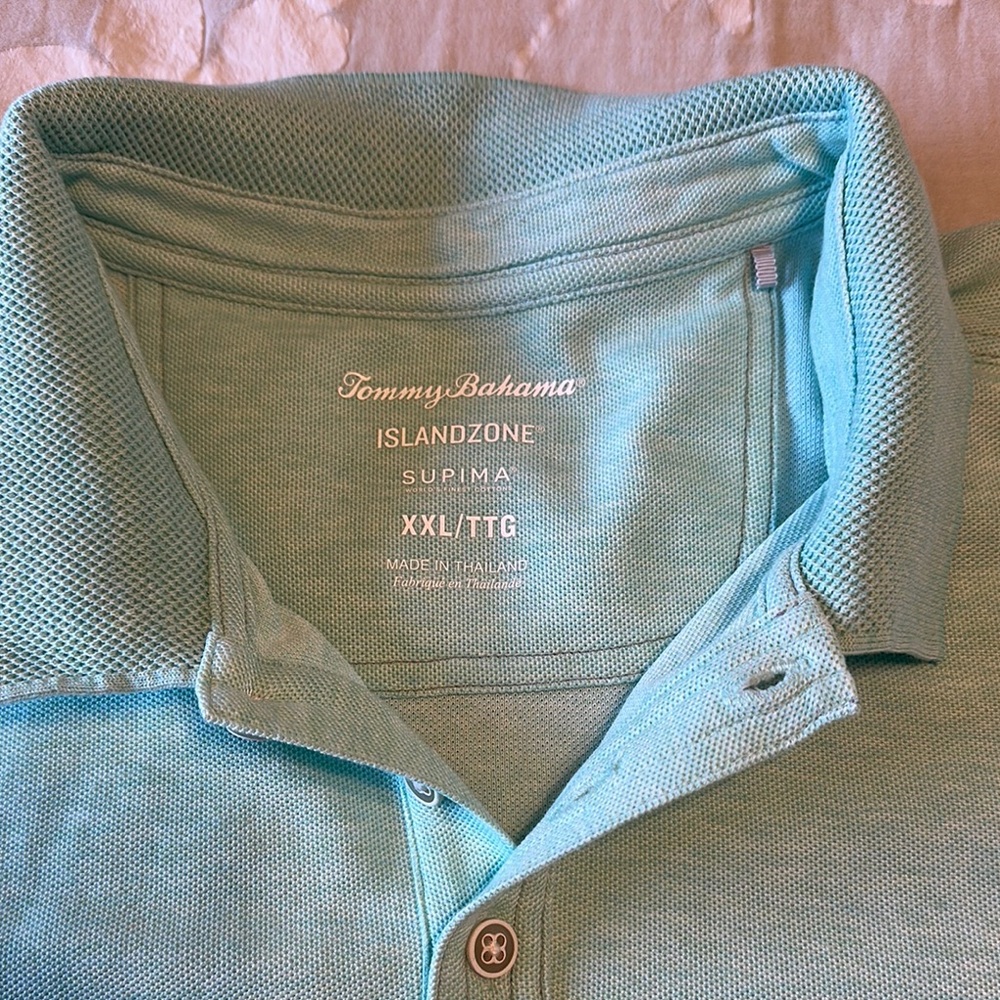 Tommy Bahama Mint Green Polo Shirt Supima Worlds Finest Cotton